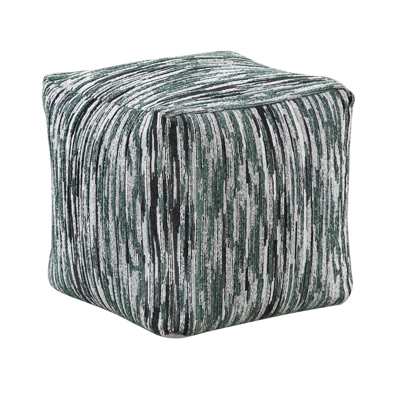 16in X Multi-color Fabric Pouf, Non-slip, Spot Clean Only 16" Square Fully Assembled, 300lb Capacity, Fabric, 100%