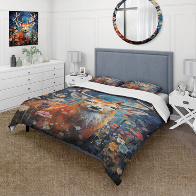 Ensemble de housse de couette en microfibre / polyester Animal Deer Symphony Of Forest I