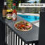 Abri de barbecue à toit rigide en acier galvanisé gris de 6,5 pi x 12 pi avec 2 tablettes latérales et crochets de plafond pour la terrasse, la cour et la terrasse