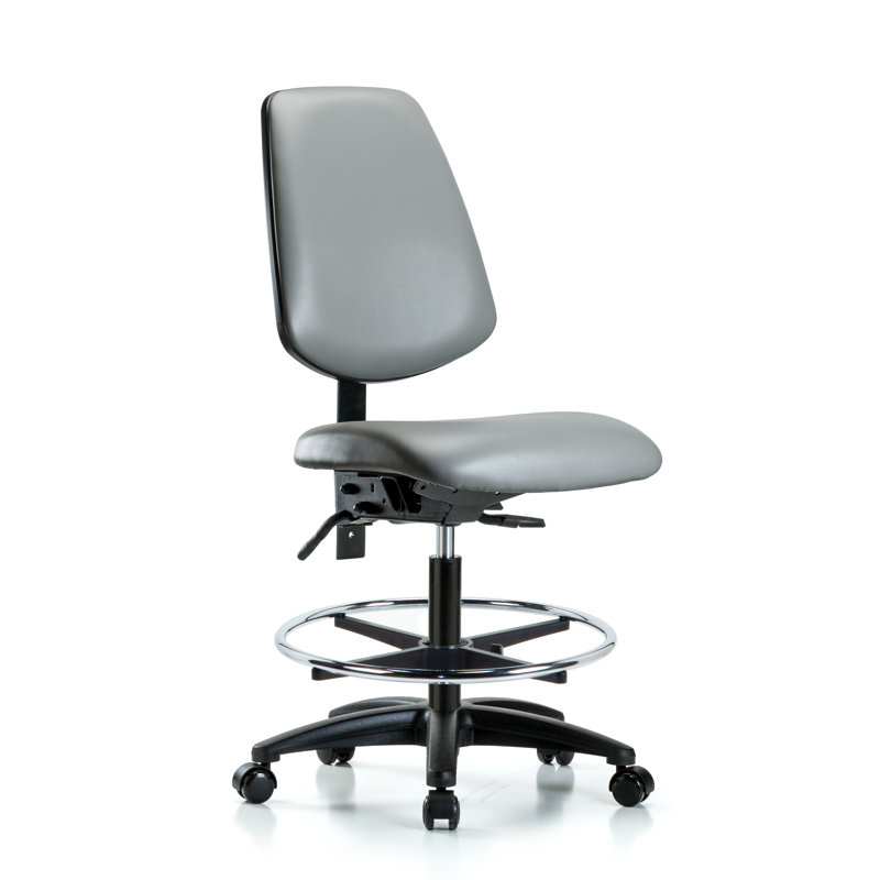 Chaise de bureau Kyeron, Non, Gris clair, Patins