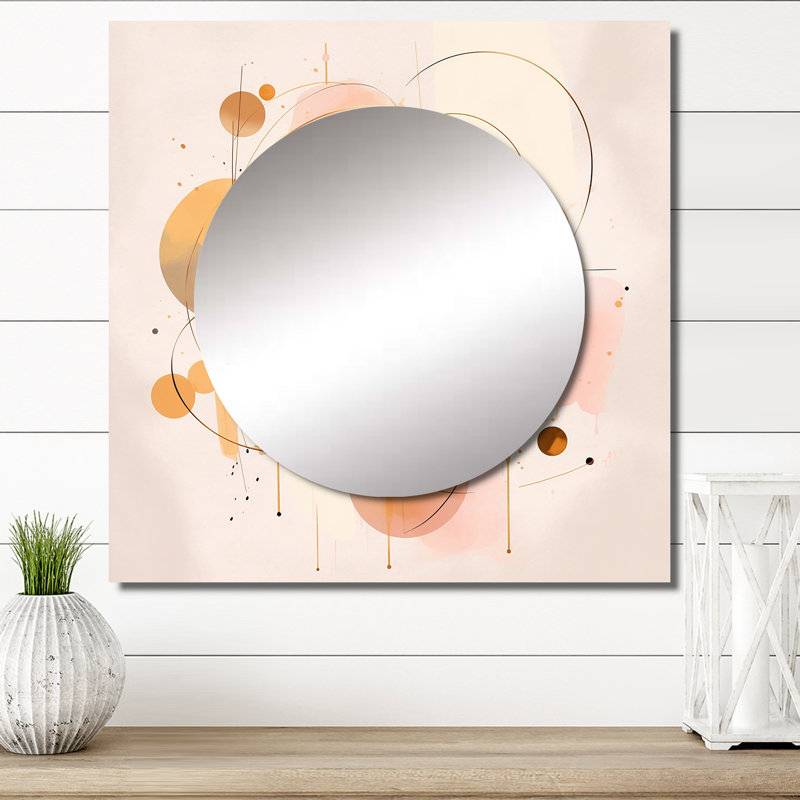 Mikiyasi - Miroir carré géométrique moderne pour décoration murale, 36 po x 36 po