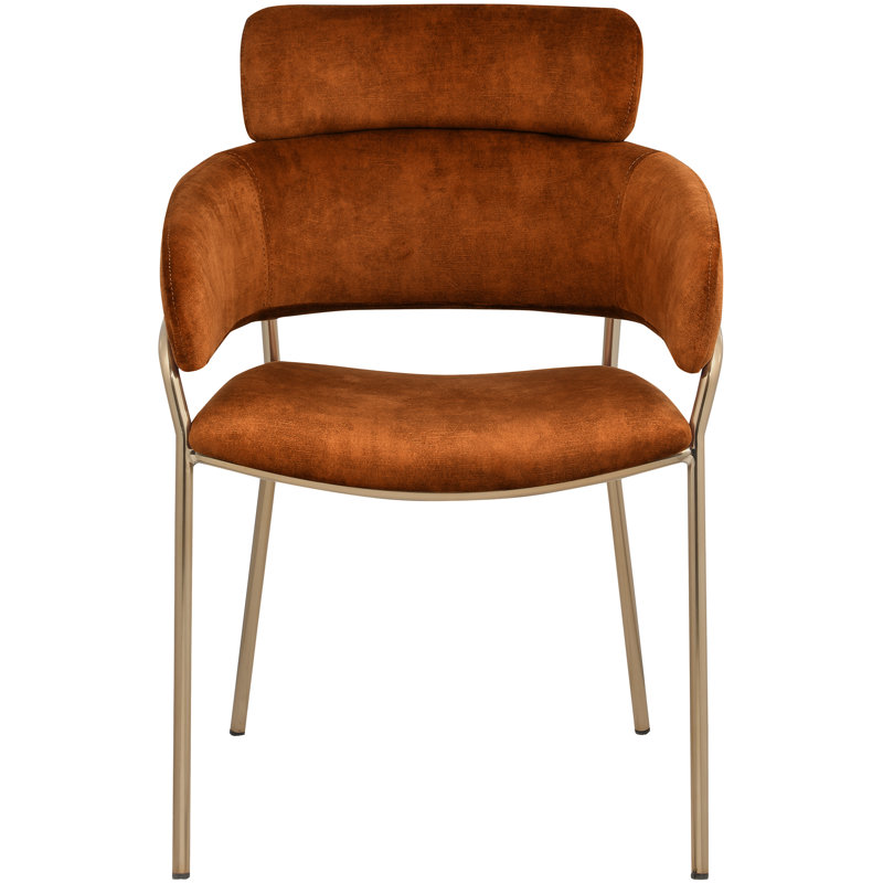 Yara Velvet Dining Chair, Cognac Velvet