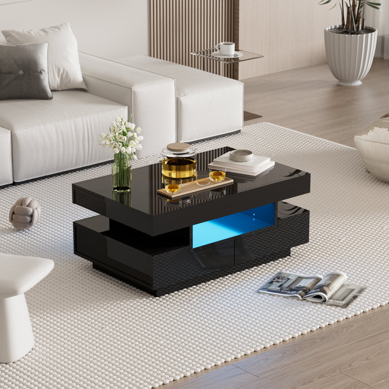 Coffee Table with Storage, Black