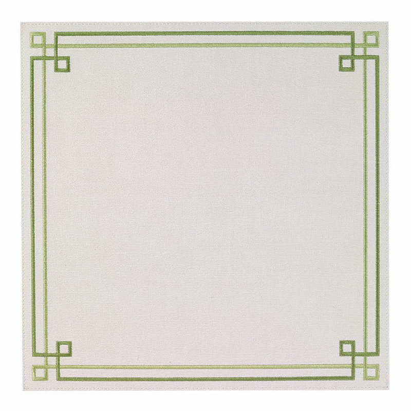 Link Placemats, Green/Antique White