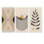 Boho Golden Sun, paysage monochrone III - ensemble d'art moderne Mid-Century de 3 pièces-1084546682