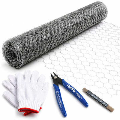 Maille hexagonale en métal galvanisé argenté, fil de calibre 21, filet de jardin résistant à la rouille, convient aux arrangements floraux, au grillage, à l'artisanat, à la protection des plantes et aux cages à lapins
