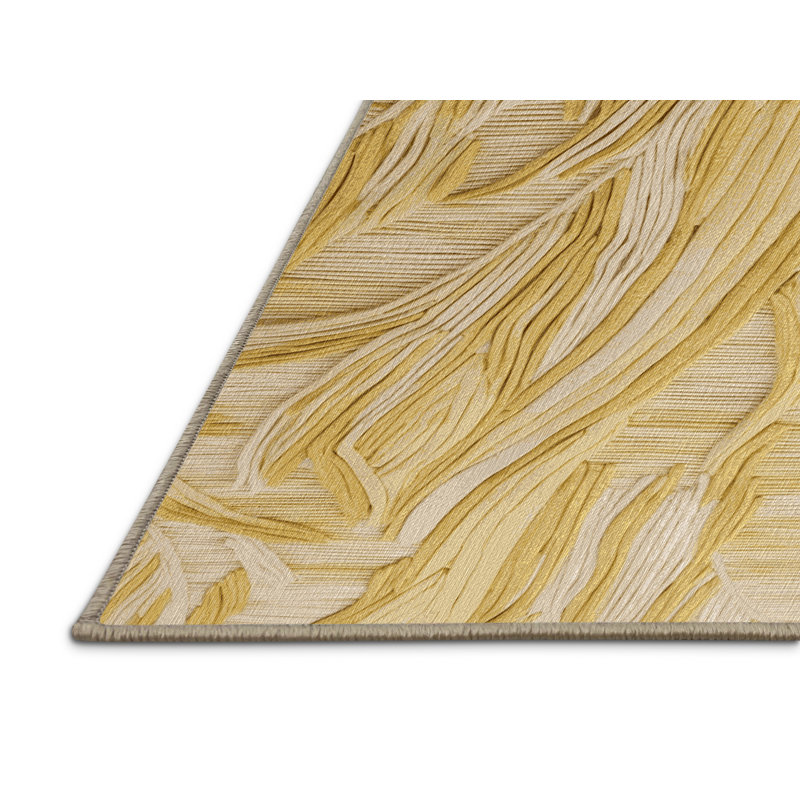 Machine Washable Abstract Beige Area Rug, Rectangle 2' x 3'