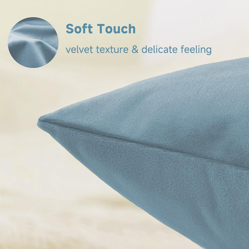 Ensemble de 2 housses de coussin bleu clair 18 x 18 pouces pour canapé-lit de chambre à coucher bleu ciel