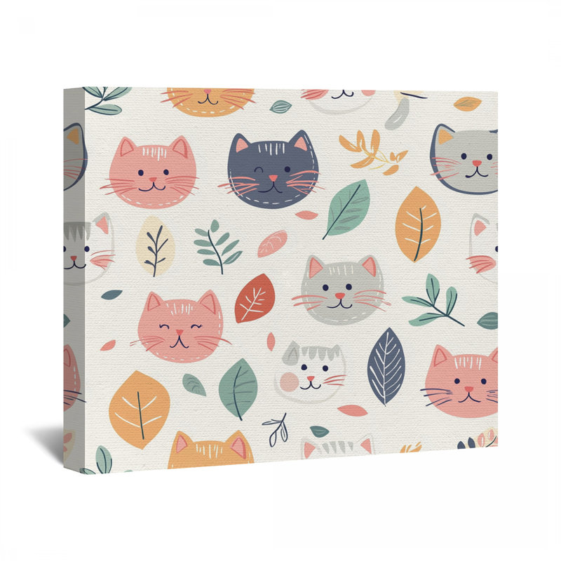 Toile avec chats - Décoration murale animal, H 24 po x l 36 po