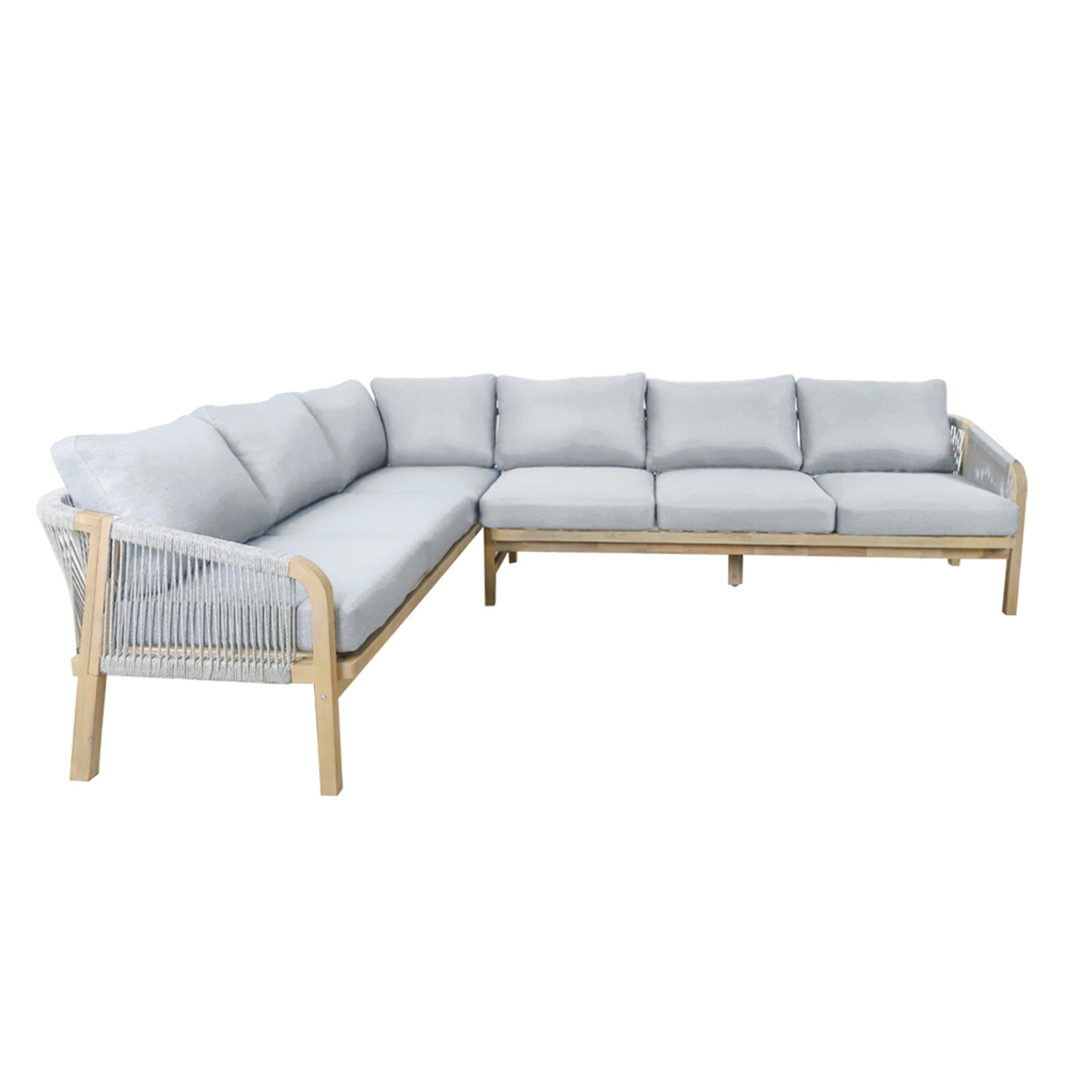 Bowery 5-Person Acacia Patio Seating Group, Gray