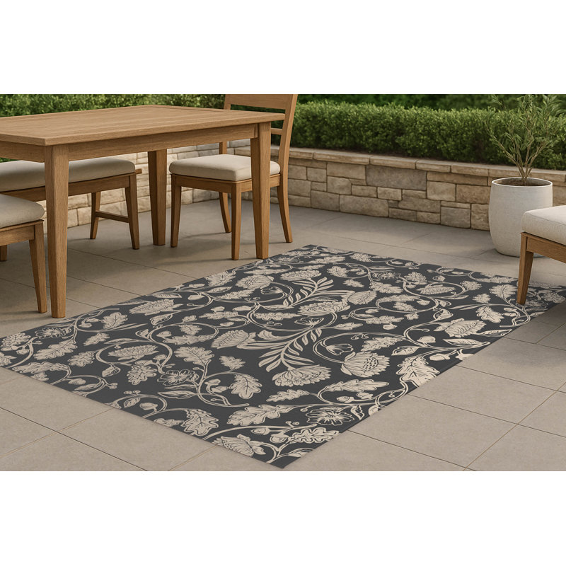 Autumn Vines Non Slip Outdoor Rug, Rectangle 8' x 10'