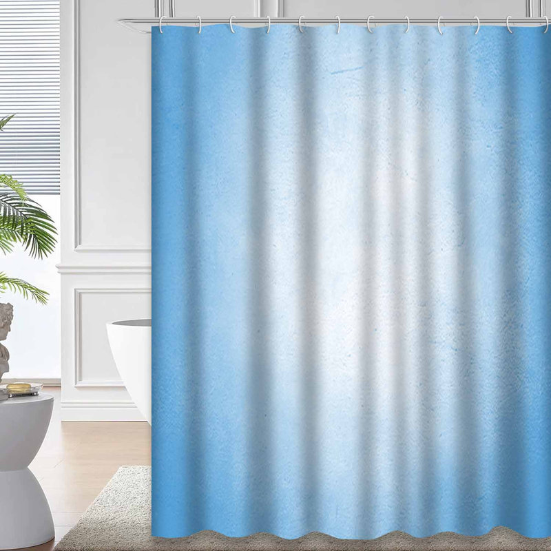 Rideau de douche abstrait abstrait bleu clair avec 12 crochets, L 72 po x l 84 po