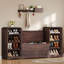 Banc de rangement à chaussures en forme de U de 160 cm avec armoire-868430605