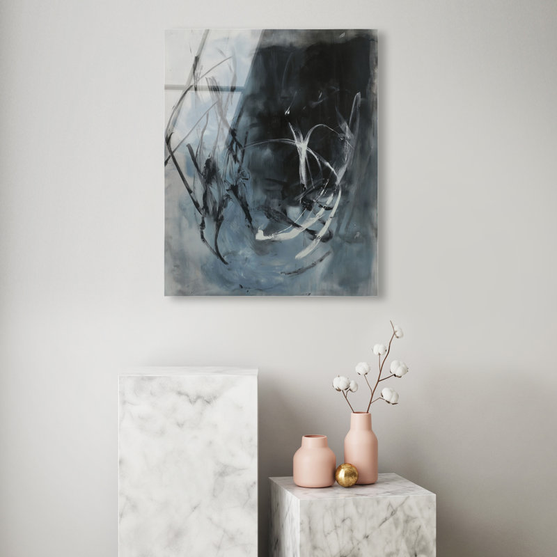 Cerulean Embrace High-Gloss Frameless Acrylic Glass Wall Art Abstract Print by Oliver Gal, Ready to Hang, 16 x 20