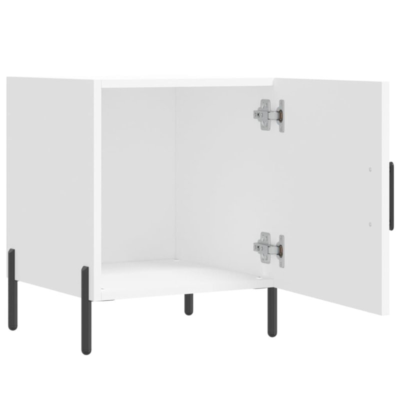 Abeda 40cm W Iron Bedside Table, White