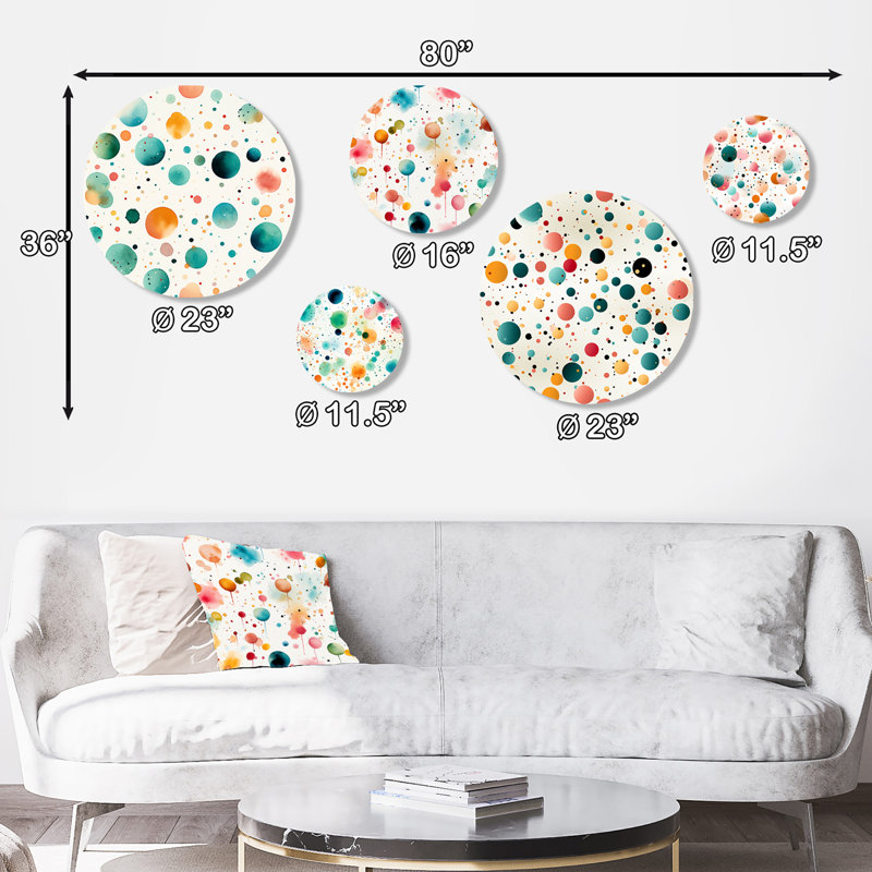 Ciarrah - Ensemble de 5 reproductions d'art moderne à pois