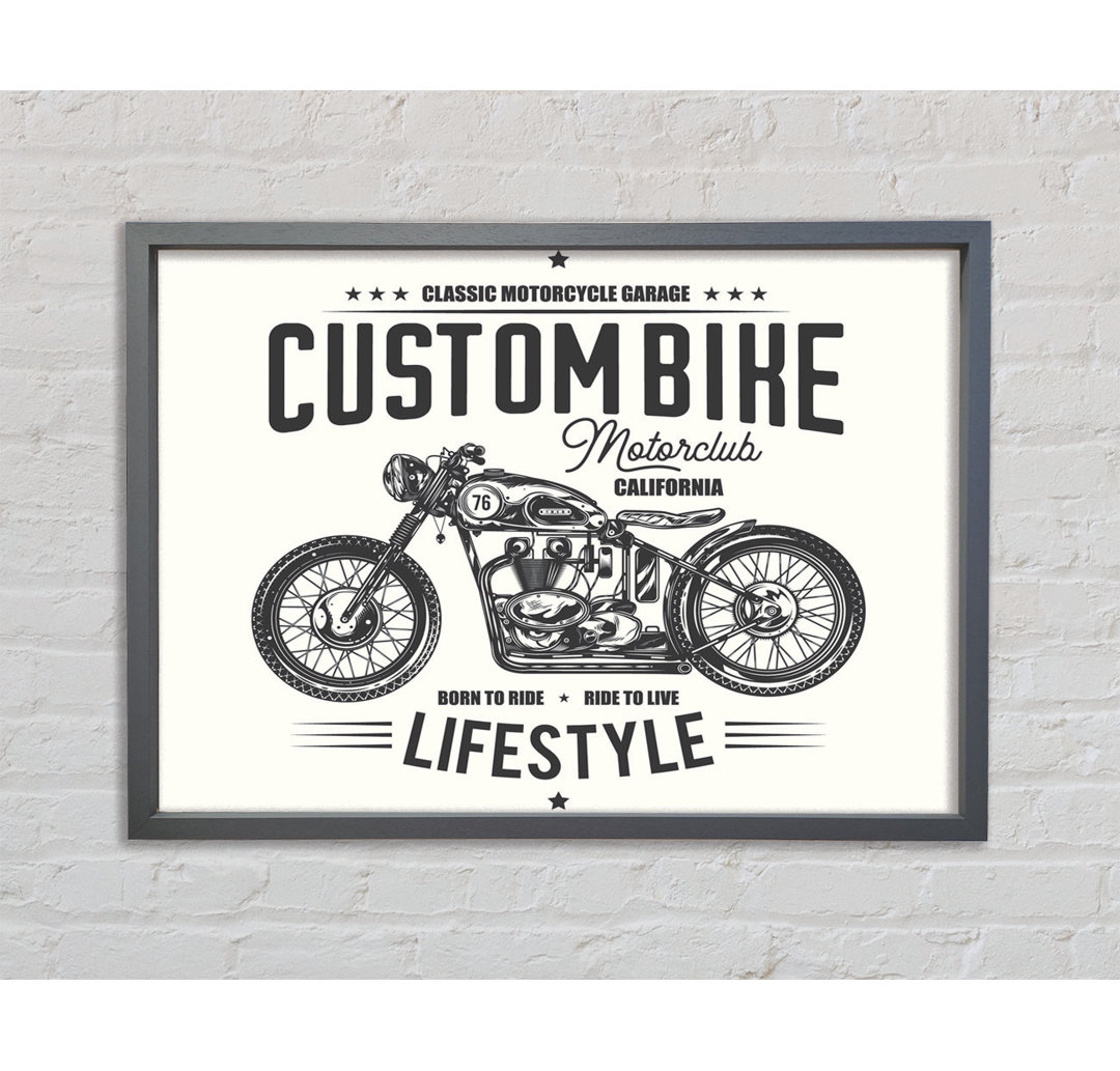 Custom Bike Motor Club - Einzelner Bilderrahmen Kunstdrucke auf Leinwand