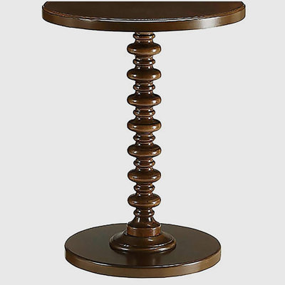 Walnut Round Wooden Side Table