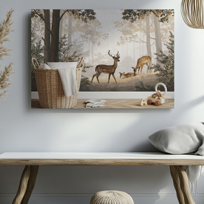 Toile une scène intérieure sereine avec une chambre de bébé confortable avec un grand panier tissé au premier plan contenant une toile tendue