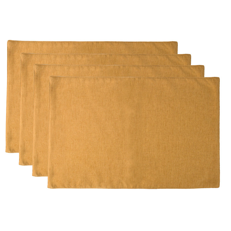 Polyester Rectangle Placemat, Mustard 