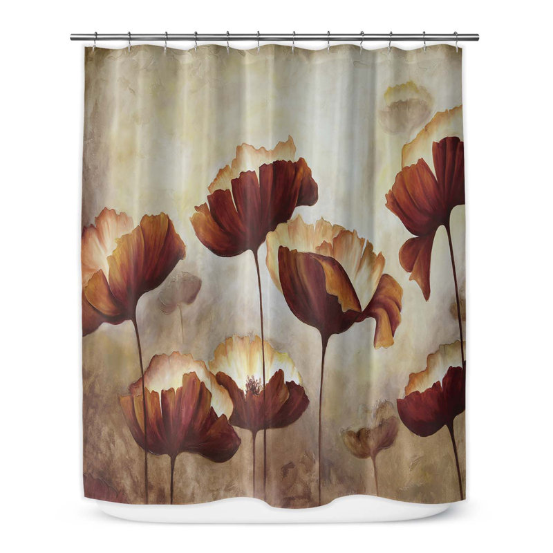 Betsayda Floral Shower Curtain, 90" H x 70" W