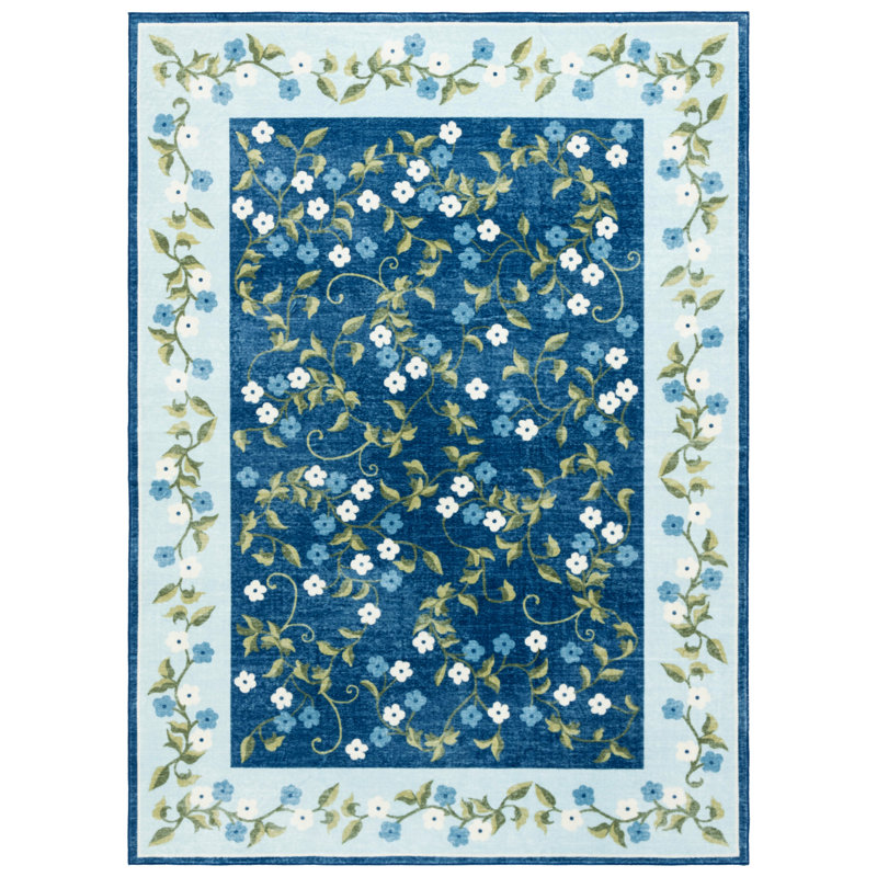 Tapis à motif floral lavable en machine 195 Performance, Rectangle 4pi x 6 pi