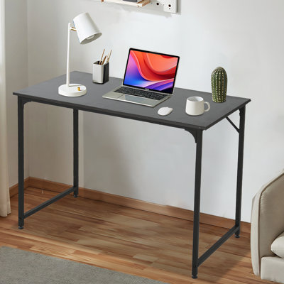  Computer Desk, 47 Inch Home Office Writing Desk With Metal Frame, For Home Office, Black
