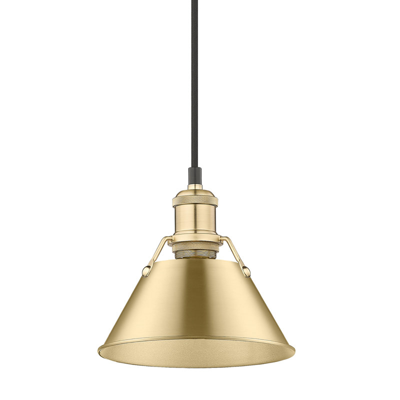Luminaire suspendu conique à 1 lumière Weatherford, Bronze champagne brossé, Brushed Champagne Bronze