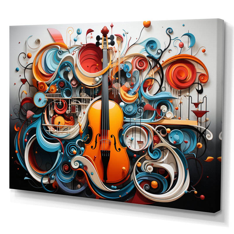 «Malisia Colorful surreal symphony II», reproduction sur toile, Toile tendue, H 24 po x l 32 po x P 1 po
