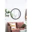 Black Metal Beaded Frame Mirror For Bedroom & Living Room
