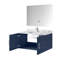 36 po Miroir à DEL avec meuble-lavabo l 22 po x P bleu marine, comptoir en marbre et robinet - comptoir de salle de bain-314373417