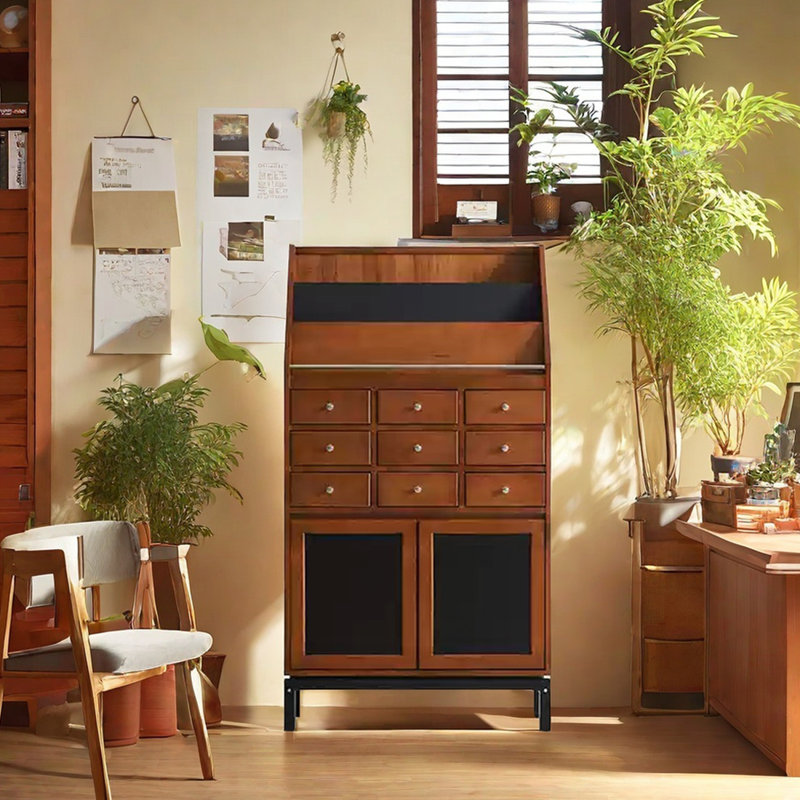 Storage display multi-functional sideboard, Brown