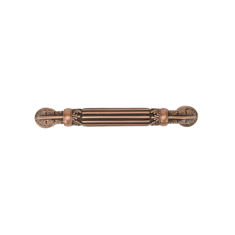 EDGAR BEREBI NANTUCKET 3-1/2" CENTER TO CENTER PULL IN MUSEUM GOLD PLATE, Burnished Copper