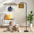 Arc Floor Lamp Seamless leopard cat spots yellow texture leopard fashion design Floor Lamps with Remote LED Lights Adjustable Lamp Shades Tall Standing Lamps for Reading Office Living Room