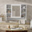 Armoire à pharmacie 3-en-1 à miroir pour salle de bain, armoire à pharmacie murale 36 "avec tablette réglable et porte à fermeture douce, miroir haute définition, blanc