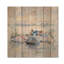 Fleur hippopotame au coucher du soleil - Art mural moderne sur bois de pin naturel-1331126255