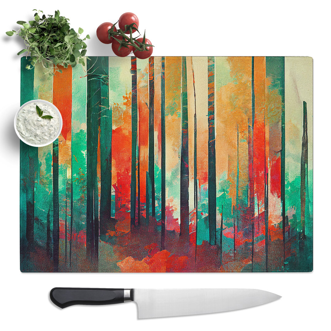 Abstract Forest Arty Vol.5  Glass Chopping Board