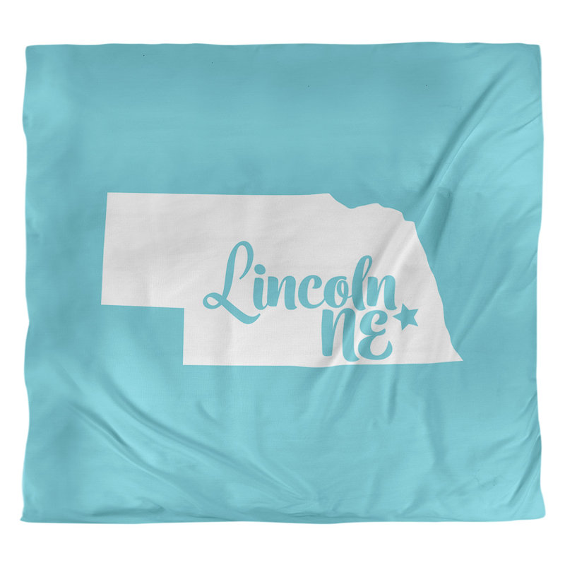 Housse de couette lincoln nebraska, Housse de couette pour grand lit, Bleu sarcelle, Microfibre