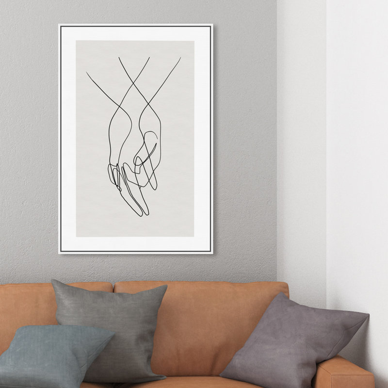 «Hands Shapes», impression sur toile, H 36 po x l 24 po, Toile encadrée, Blanc