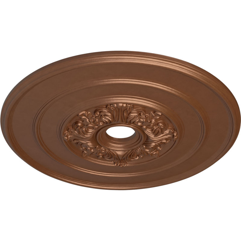 Médaillon de plafond endurathane traditionnel avec feuilles d'acanthe, DO 26 po x P 3 1/8 po x P 1 1/2 po (convient aux auvents jusqu'à 4 1/4 po)