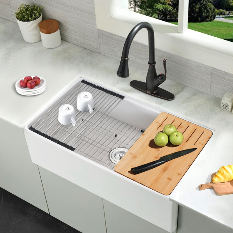 30'' L Single Bowl Fireclay Kitchen Sink