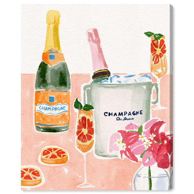 Champagne sur ma table, impressions rétro sur le thème de l'été par Corrigan Studio®