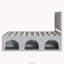 Lit plateforme double pour animaux de compagnie avec un coin sous le lit et une structure robuste, gris clair, aucun sommier tapissier requis, base de lit adaptée aux animaux de compagnie-133872625-133872630
