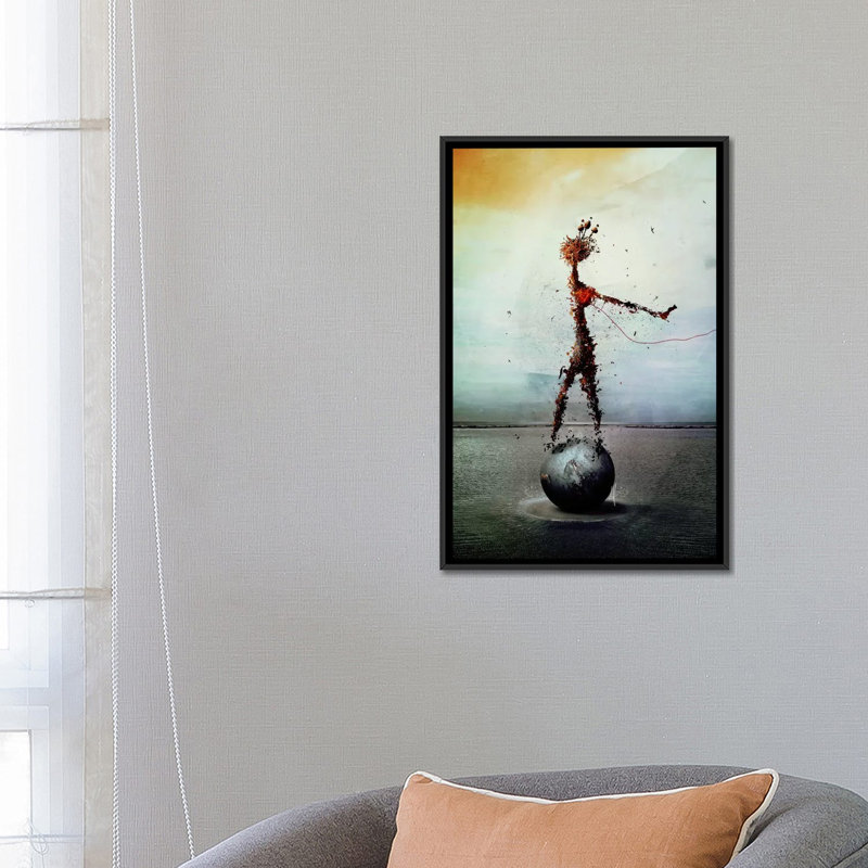 « sang », impression sur toile, H 26 po x l 18 po x P 1,5 po, Toile encadrée noire, Pas de tapis