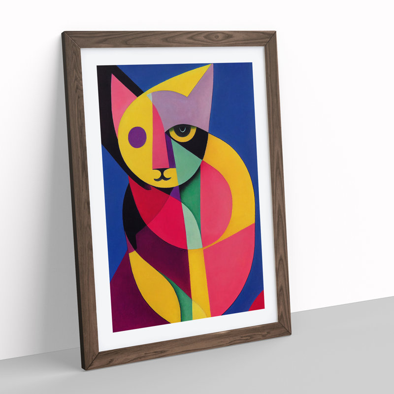 XC1022-239X Abstract Cat No.2 - Wrapped Canvas Print, 46cm H x 34cm W x 2cm D, Walnut Framed