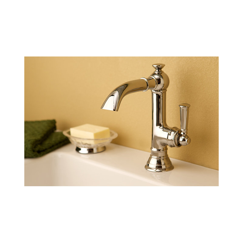 Aylesbury Single Hole Bathroom Faucet with Drain Assembly, Uncoated Polished Brass (Living, non-returnable)