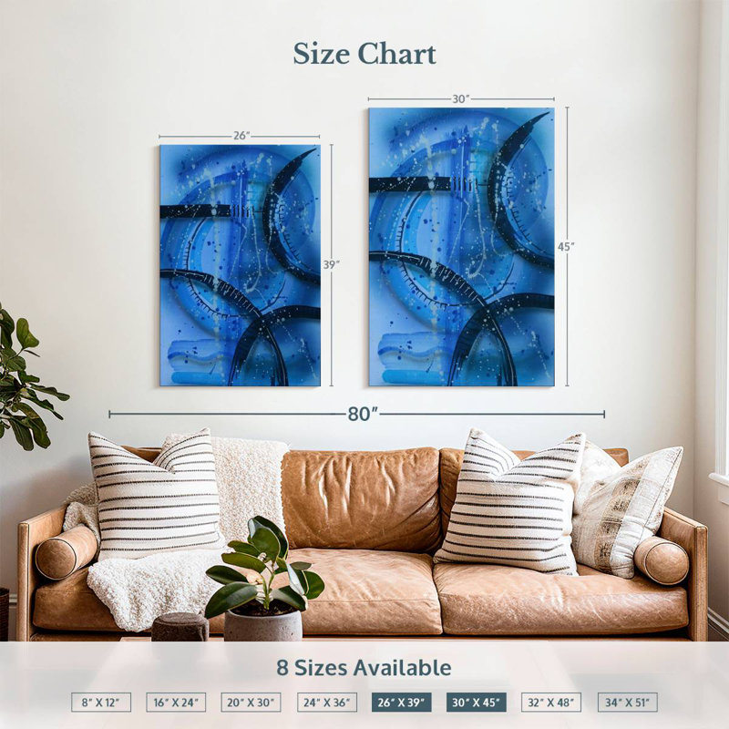 Avery Abstract Blue Tech, 39" H x 26" W