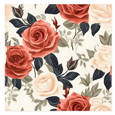 «Floral Rose Flowers I», reproduction d'art sans cadre