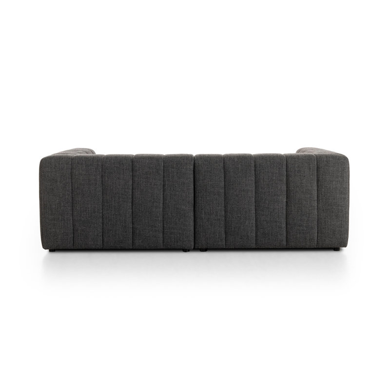 Grayson 88" Left Hand Facing Modular Sectional, Right Hand Facing, Saxon Charcoal Polyester