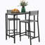 Ensemble de 3 tables de bar et chaises, ensemble de table de salle à manger industriel pour 2 personnes, table de cuisine à hauteur de comptoir